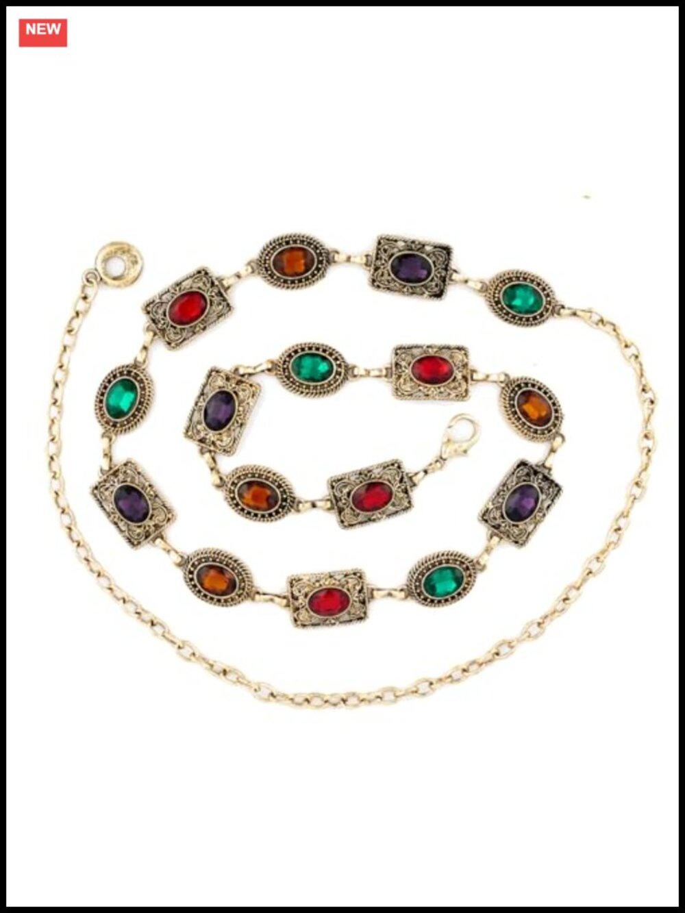 Metal Chain Belt Women's Rhinestone Waist Belt